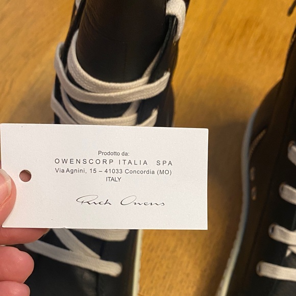 Rick Owens Black Calf Leather high top sneakers size EU 39/US 8.5 women’s - Picture 8 of 8